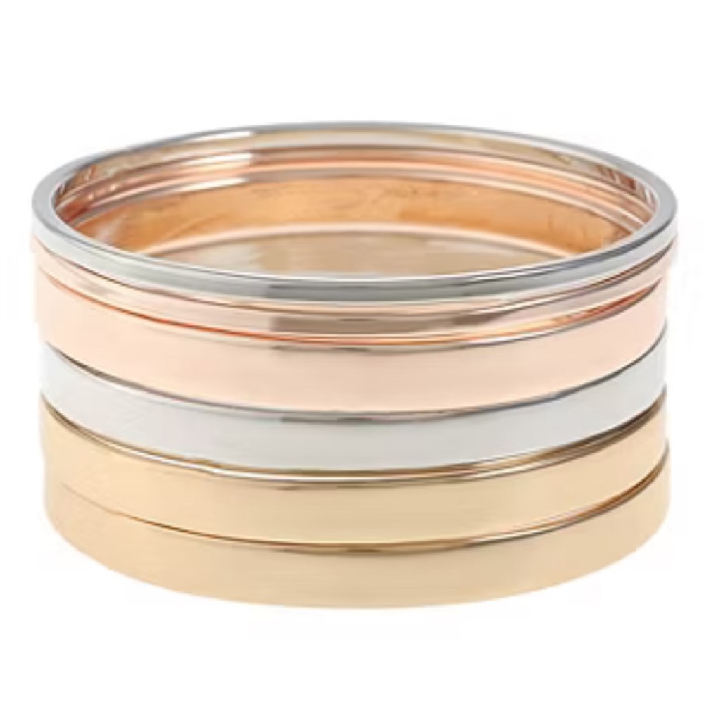 Liz Claiborne 6 Piece Bangle Bracelet set in Tri Tone